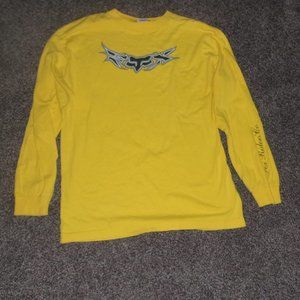 Fox Racing size medium yellow graphic  mens long sleeved shirt